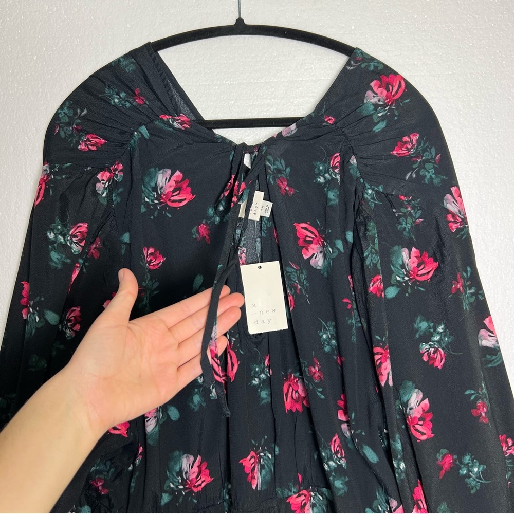 A New Day Black Floral Tiered Dress size 4X  NWT - Picture 4 of 8